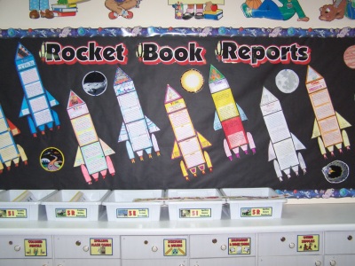 Rocket Shape Space Theme Book Report Projects and Templates