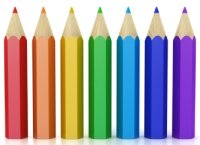 Row of Color Pencils School Supplies
