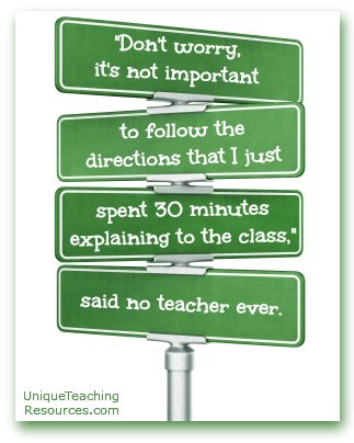Following directions is not important, said not teacher ever.