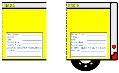Back to School All About Me School Bus Templates Writing Activity