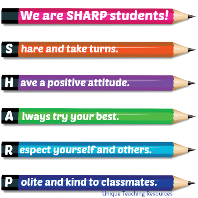 Classroom Rules Acronym Poster Idea SHARP Students