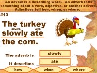 Thanksgiving Adverbs Grammar Powerpoint Presention Lesson Plans