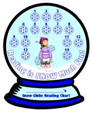 Reading Sticker Charts Winter Snow Globe Templates