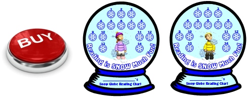 Winter Snow Globe Reading Sticker Charts for Girl and Boy Students