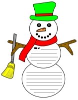 Snowman Shaped Creative Writing Templates for Winter Themes