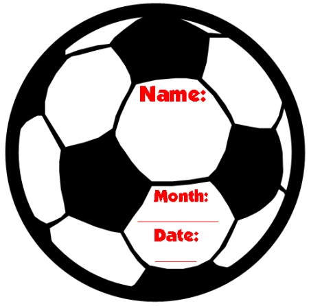 Happy Birthday Soccer Ball Shaped Template for Elementary Students