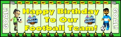 Football Happy Birthday Classroom and Bulletin Board Display Sports Theme