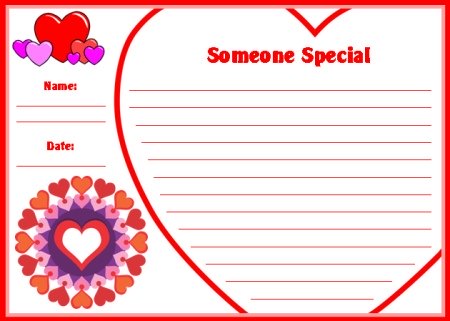 Valentine's Day Someone Special Creative Writing Printable Worksheets