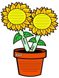 Spring Sunflower Shaped Creative Writing Templates and Projects