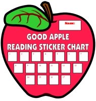 Apple Shaped Reading Incentive and Sticker Charts