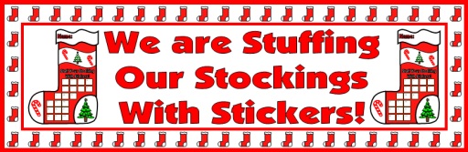 Banner for Christmas Stocking Sticker Chart Set