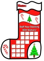 Christmas Stocking Sticker Charts and Templates for Kids