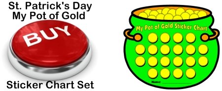 St. Patrick's Day Pot of Gold Sticker Chart Templates