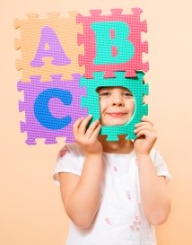 Girl Student Learning ABCs