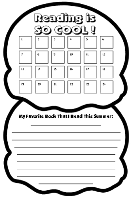 Summer Reading Sticker Chart for Elementary School Students
