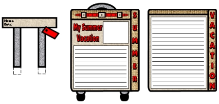 My Summer Vacation Blue Suitcase Writing Templates and Printable Worksheets