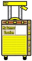 My Summer Vacation and Holiday Suitcase Writing Templates