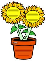 Sun Flower Shaped Writing Templates and Worksheets