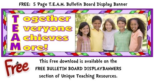 Free Teamwork Bulletin Board Display Banner For Teachers To Download.