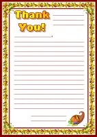 Thank You Letters November Writing Prompts Printable Worksheet
