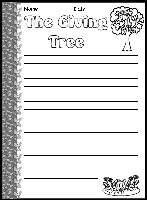 The Giving Tree Final Draft Printable Worksheets