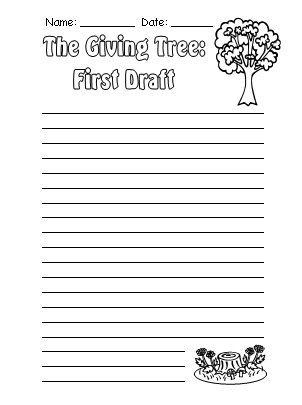 The Giving Tree First Draft First Draft Printable Worksheets