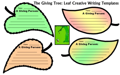 The Giving Tree Zábavné šablony tvůrčího psaní ve tvaru listů Shel Silverstein