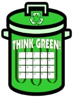 Think Green Reduce Reuse Recycle Garbage Can Sticker Charts