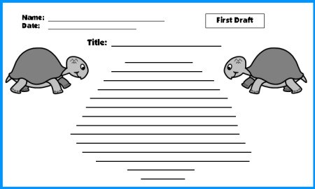 Turtle Creative Writing Worksheet First Draft