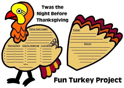 Twas the Night Before Thanksgiving Fun Book Report Projects and Templates