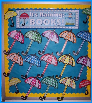 Spring Rain Umbrella Reading Sticker Chart