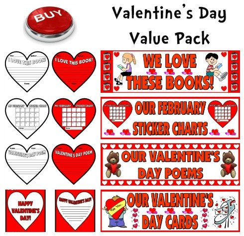 Valentine's Day Lesson Plans and Creative Writing Templates