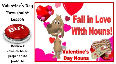 Valentine's Day Noun, Proper Noun, Pronoun Powerpoint Lesson