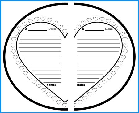 Valentine's Day Heart Writing Templates and Printable Worksheets