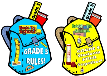Welcome Back To Grade 5 Student Book Bags Classroom Decorations