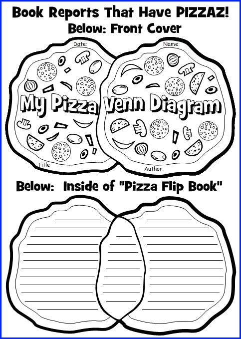 Venn Diagram Templates For Fun Pizza Book Report Projects