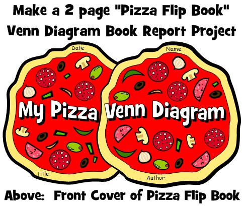 Pizza Venn Diagram Book Report Project Front Cover Template