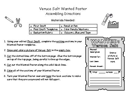 Veruca Salt Project Directions Charlie and the Chocolate Factory