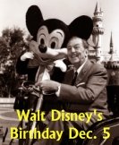 Walt Disney's Birthday December 5