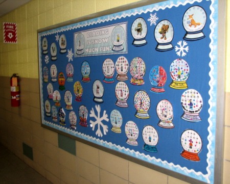 Winter Bulletin Board Display Ideas and Examples for Reading Sticker Charts