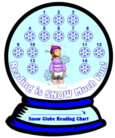 Winter and Christmas Reading Sticker Chart Templates for Elementary School Students