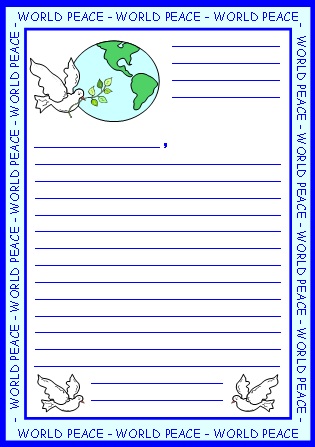 World Peace Letter to President Worksheets and Templates