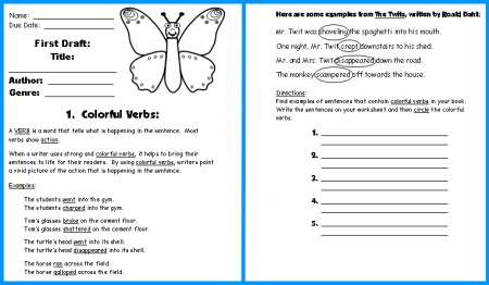 Report writing worksheets