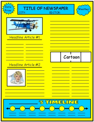 Newspaper Book Report Project Templates Example