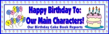 Birthday Cake Book Report Projects Bulletin Board Display Banner