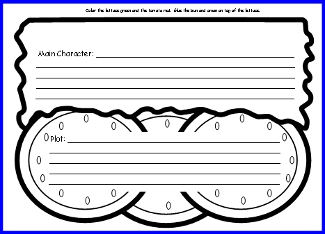 Cheeseburger Book Report Projects Layers Lettuce and Tomato Templates