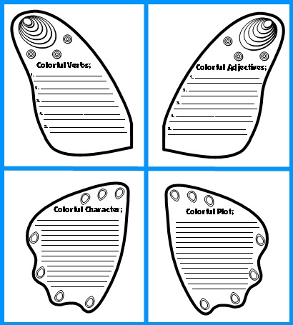 Butterfly Black and White Book Report Project Templates