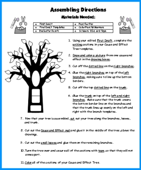 Book Report Project Assembly Directions Cause and Effect Tree