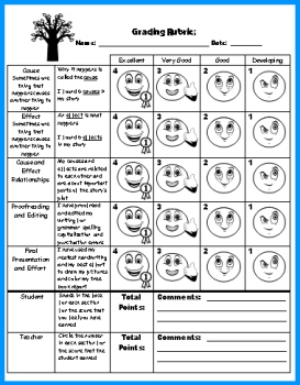 Blank book report rubric