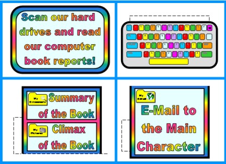 Computer Bulletin Board Accent Pieces for Elementary Classroom Displays